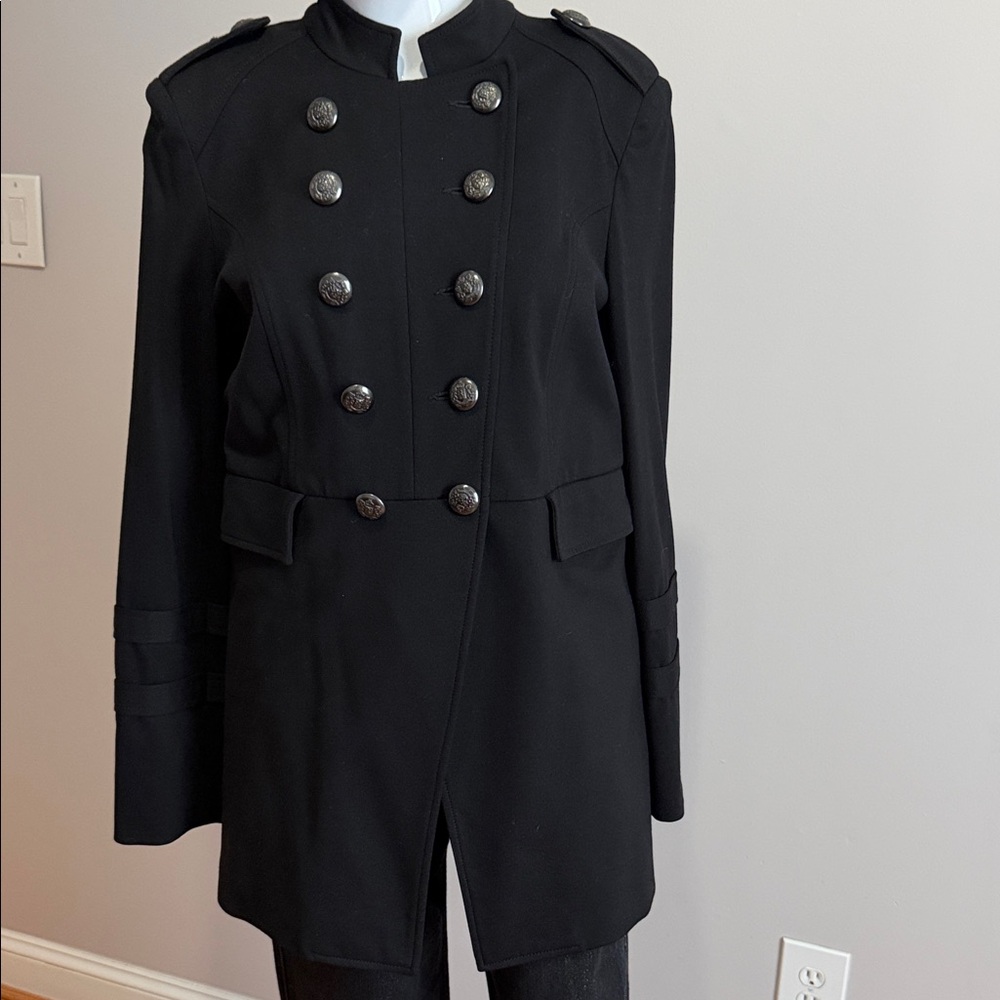 INC Black Military Style Coat Size M